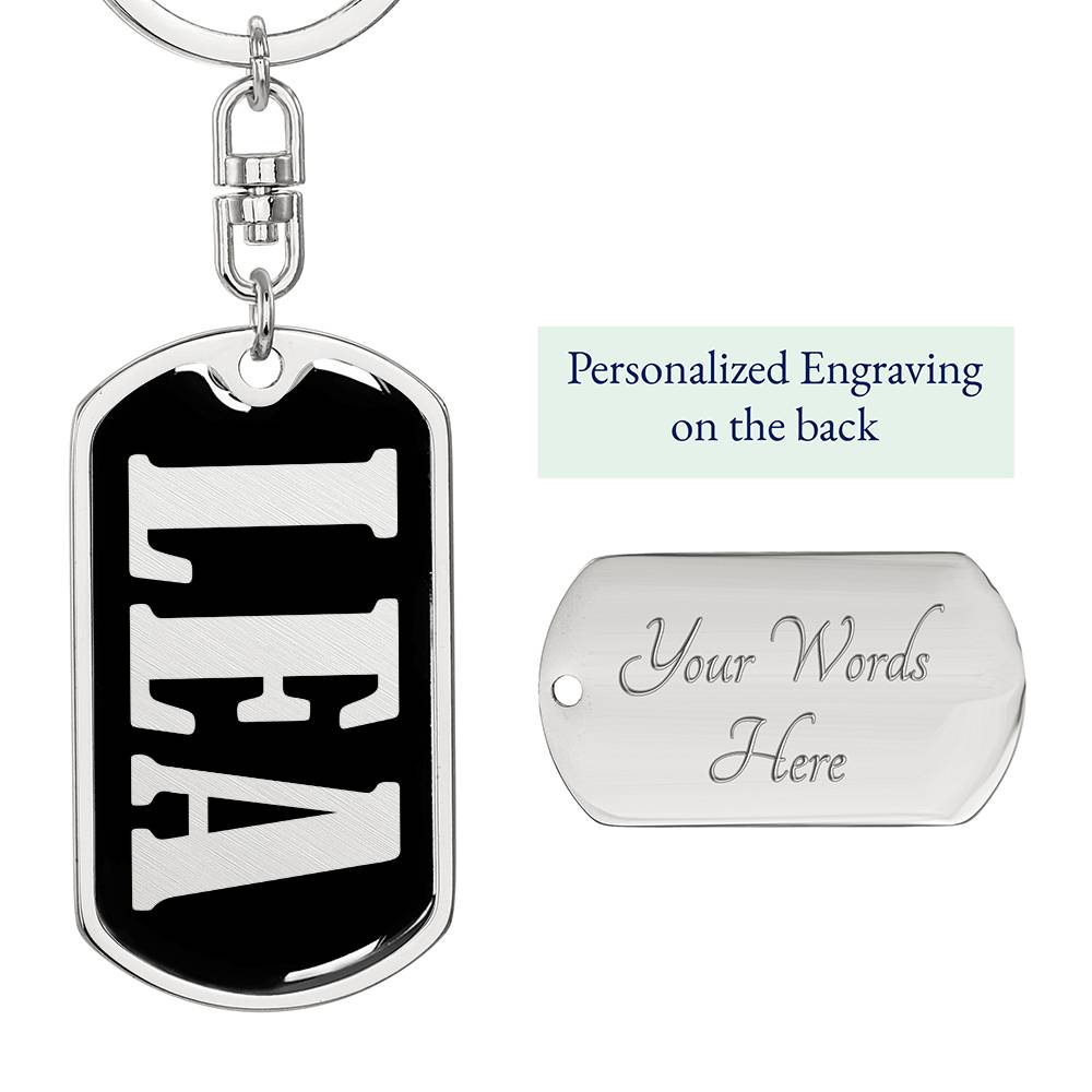 Lea v02 - Luxury Dog Tag Keychain