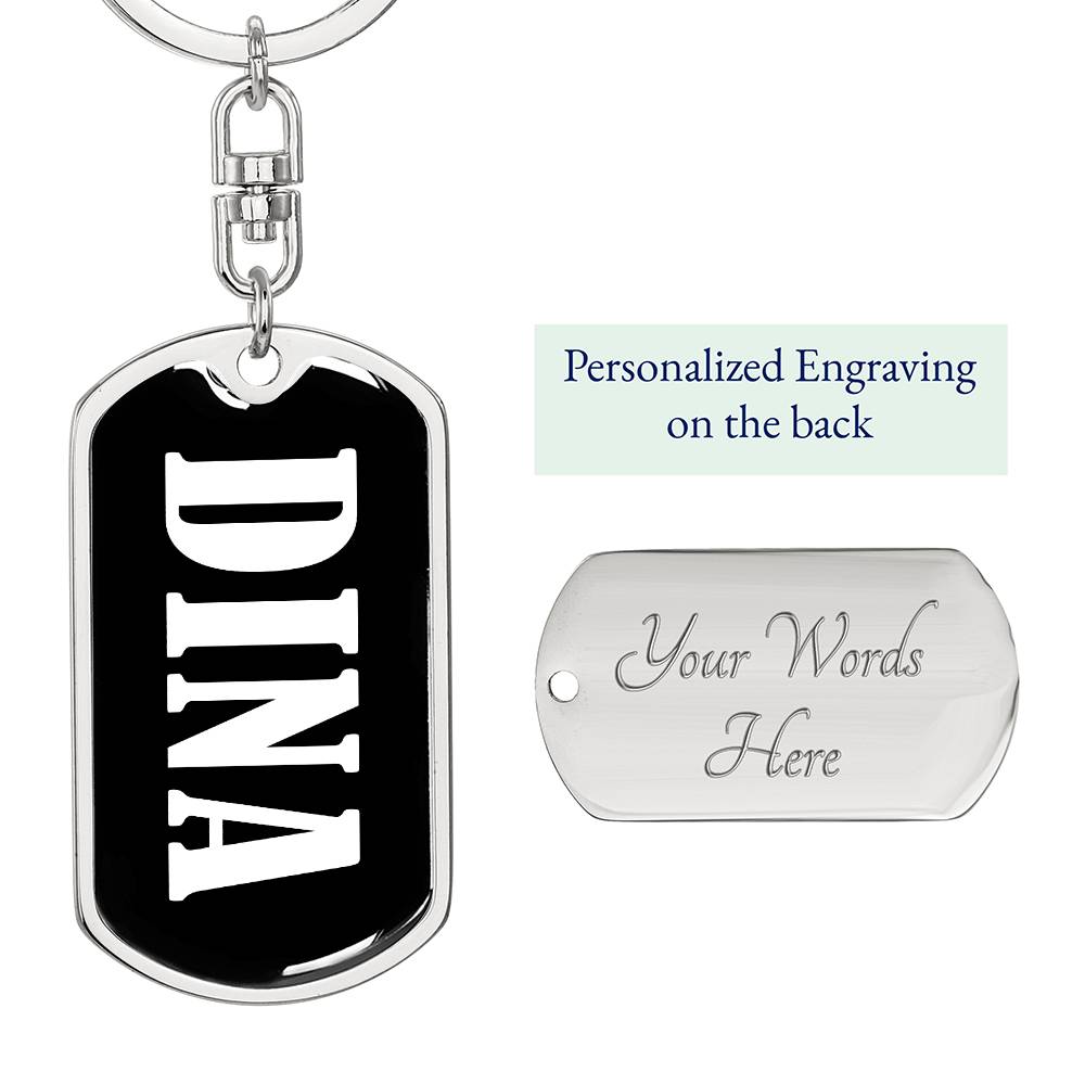 Dina v03 - Luxury Dog Tag Keychain