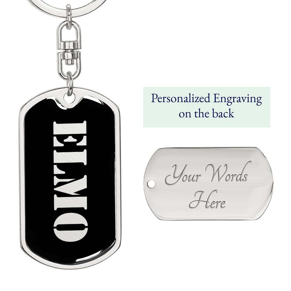 Elmo v2 - Luxury Dog Tag Keychain