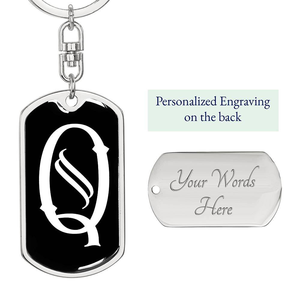 Initial Q v001-13 - Luxury Dog Tag Keychain
