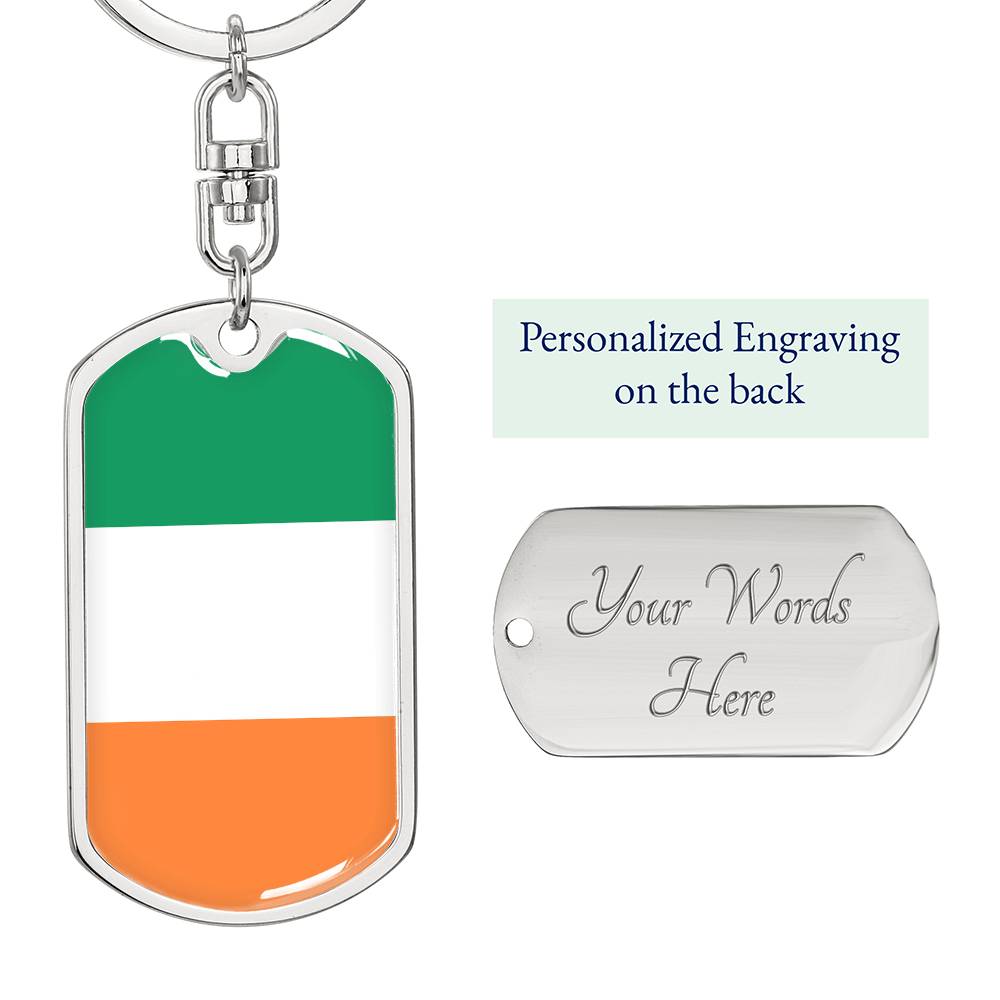 Irish Flag - Luxury Dog Tag Keychain