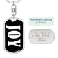 Joy v01w - Luxury Dog Tag Keychain