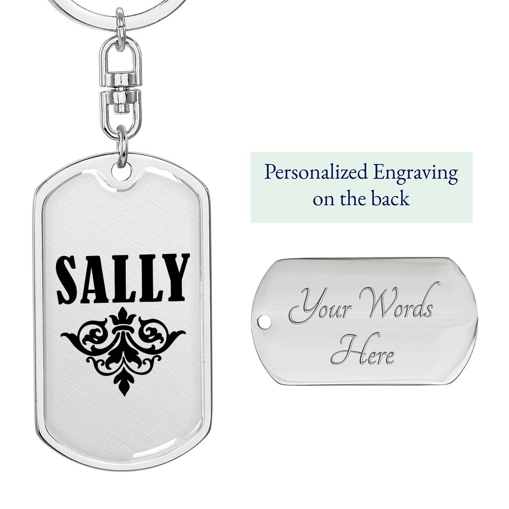 Sally v01a - Luxury Dog Tag Keychain