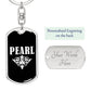Pearl v03a - Luxury Dog Tag Keychain