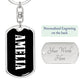 Amelia v01w - Luxury Dog Tag Keychain
