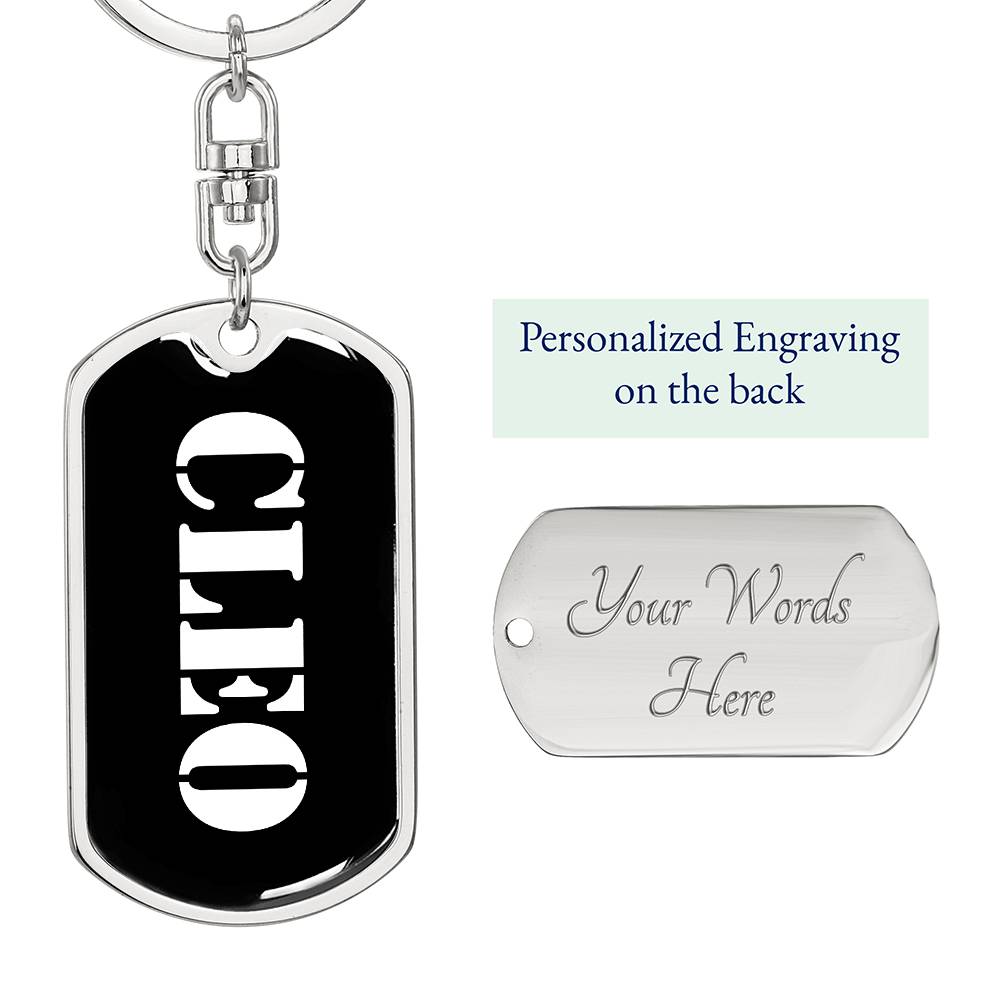 Cleo v3 - Luxury Dog Tag Keychain