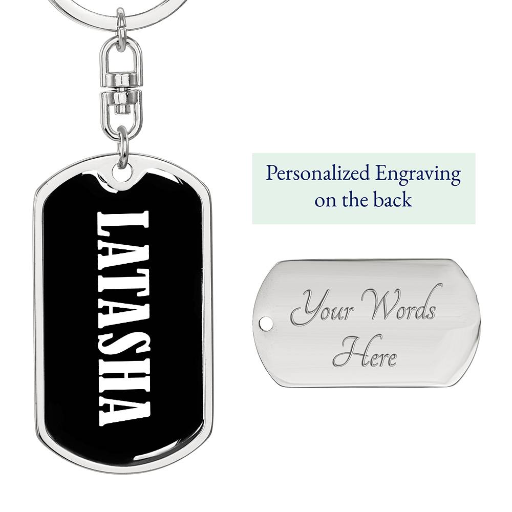 Latasha v03 - Luxury Dog Tag Keychain