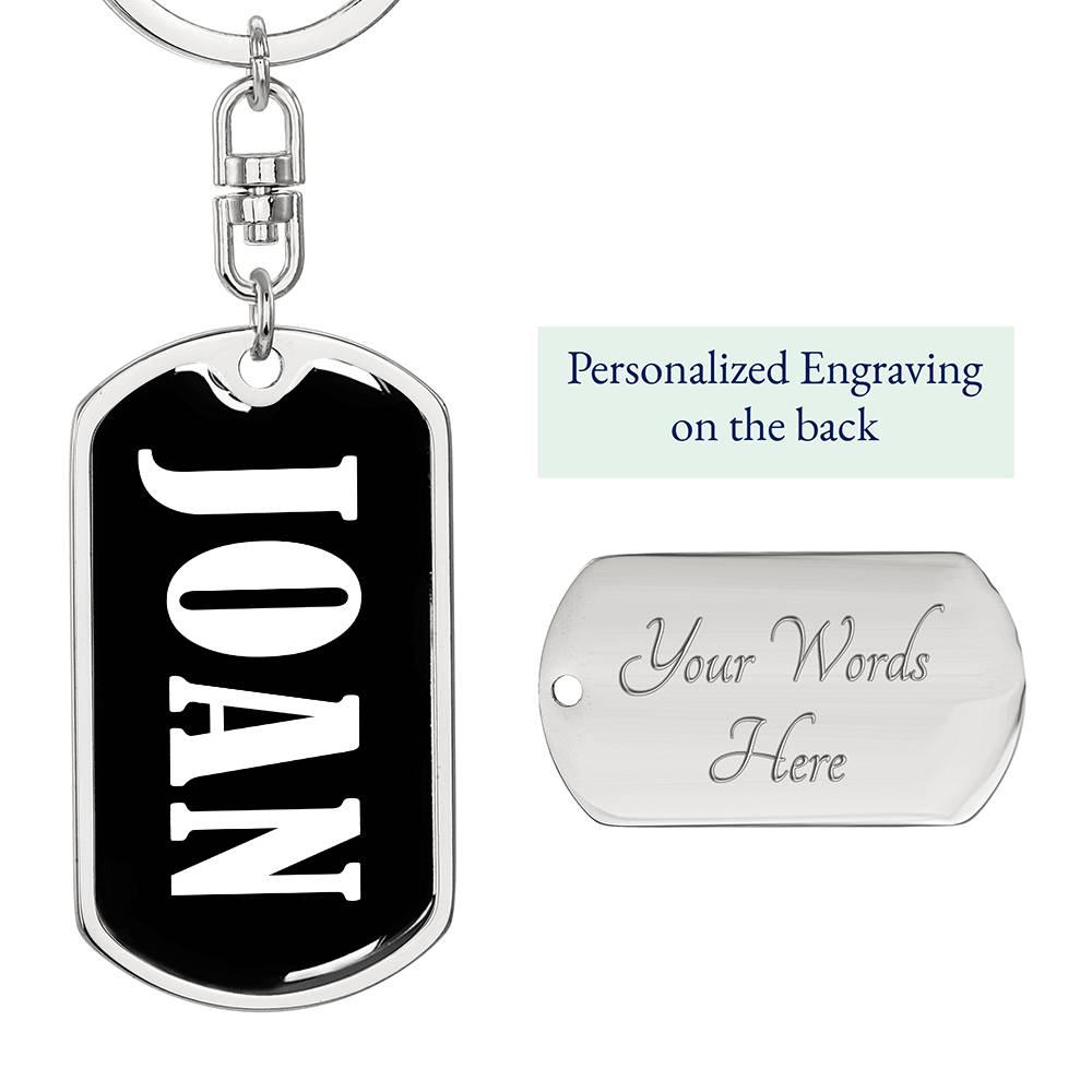 Joan v01w - Luxury Dog Tag Keychain