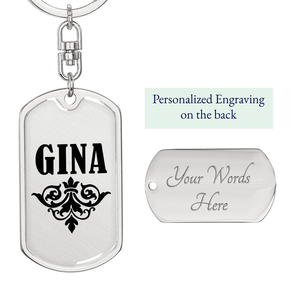 Gina v01a - Luxury Dog Tag Keychain