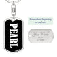 Pearl v01w - Luxury Dog Tag Keychain