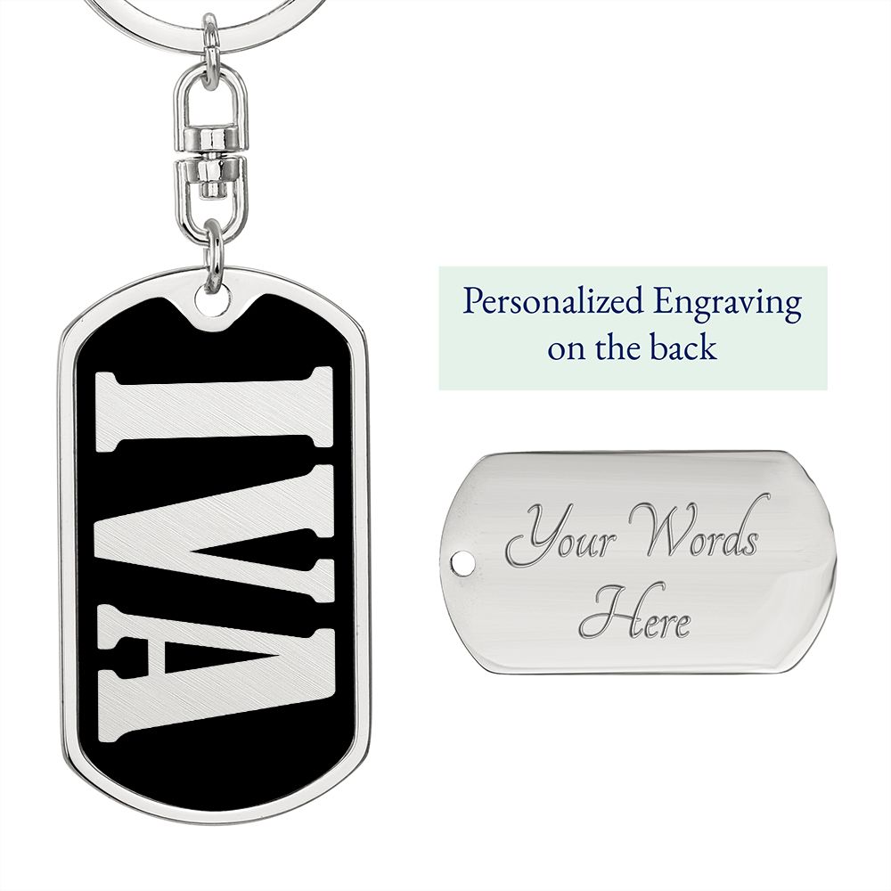 Iva v02 - Luxury Dog Tag Keychain