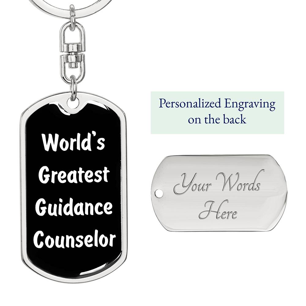 World's Greatest Guidance Counselor v3 - Luxury Dog Tag Keychain