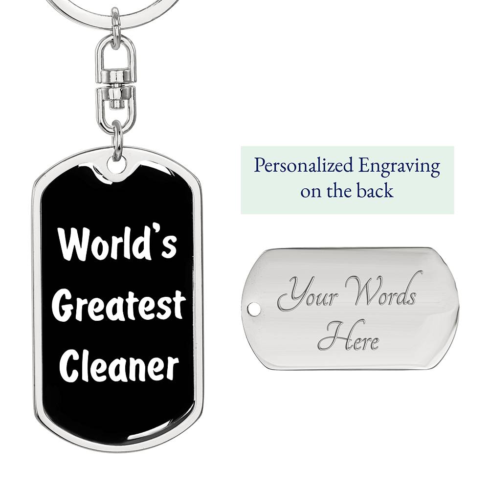 World's Greatest Cleaner v3 - Luxury Dog Tag Keychain