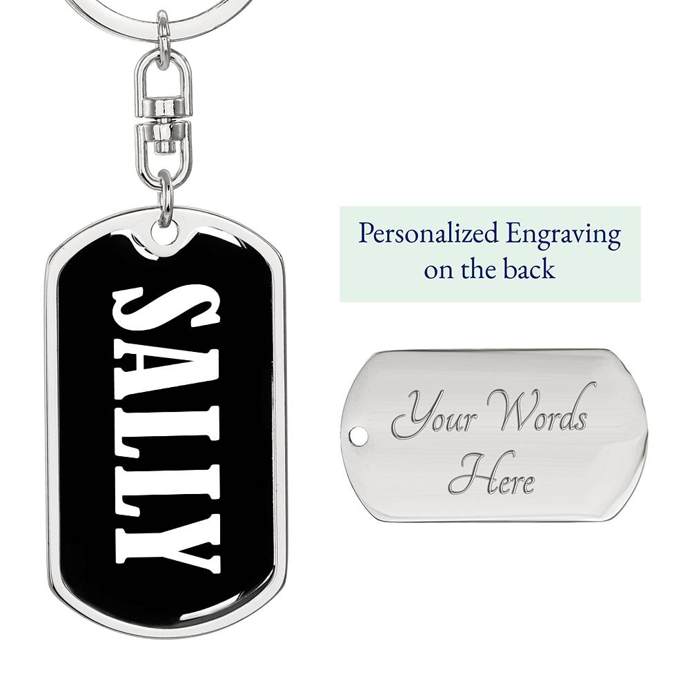 Sally v01w - Luxury Dog Tag Keychain
