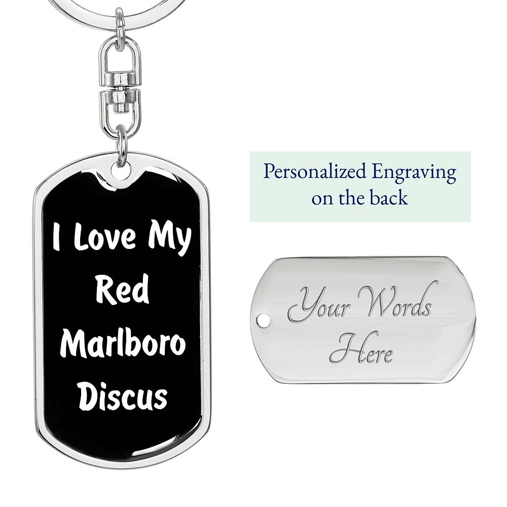 Love My Red Marlboro Discus v3 - Luxury Dog Tag Keychain