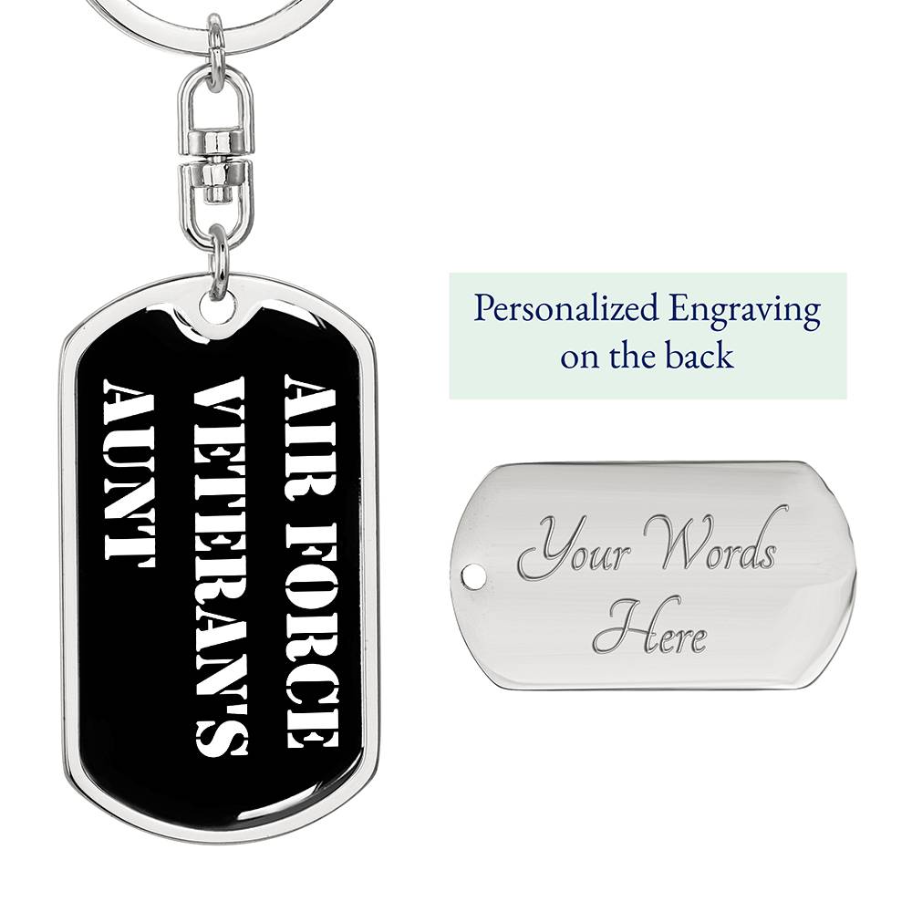 Air Force Veteran's Aunt v3 - Luxury Dog Tag Keychain