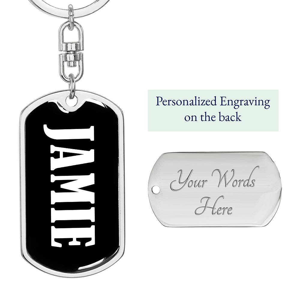 Jamie v01w - Luxury Dog Tag Keychain