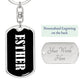 Esther v01w - Luxury Dog Tag Keychain