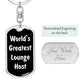 World's Greatest Lounge Host v3 - Luxury Dog Tag Keychain