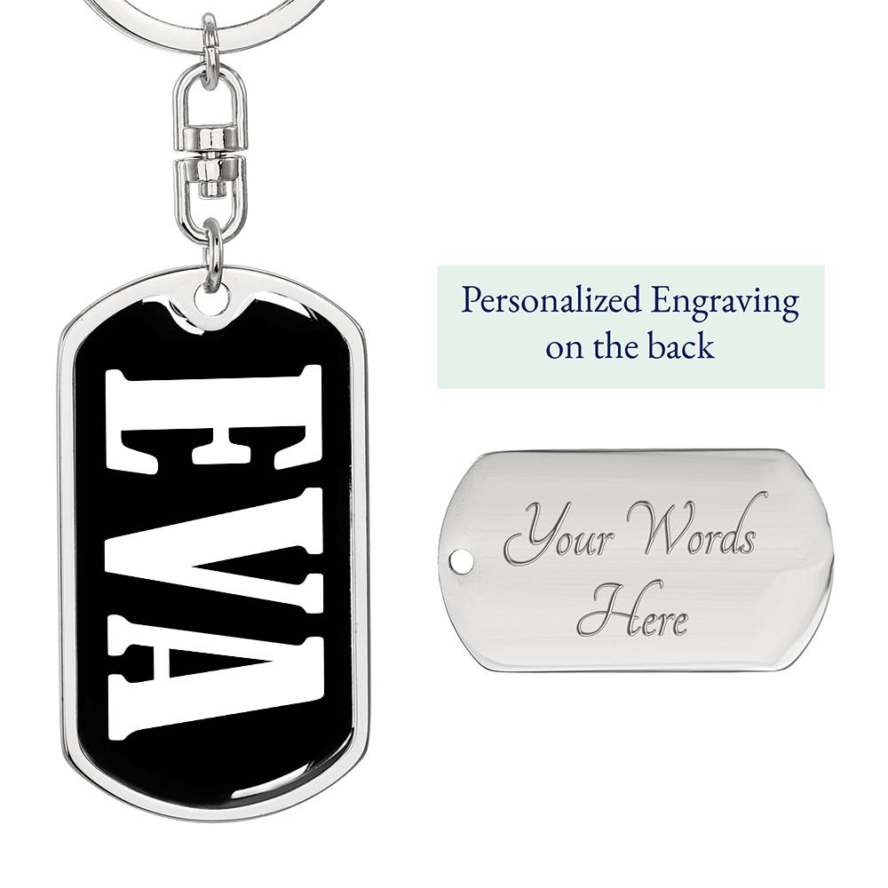 Eva v01w - Luxury Dog Tag Keychain