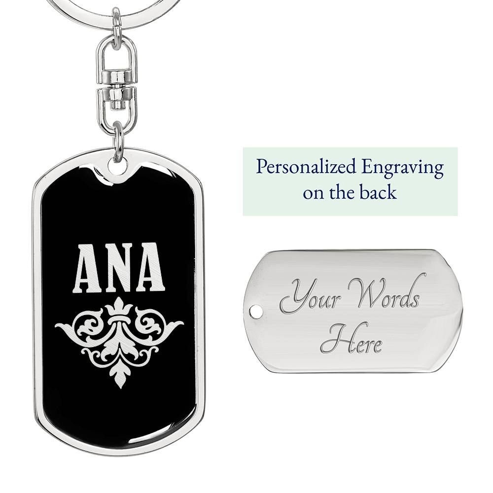 Ana v02a - Luxury Dog Tag Keychain