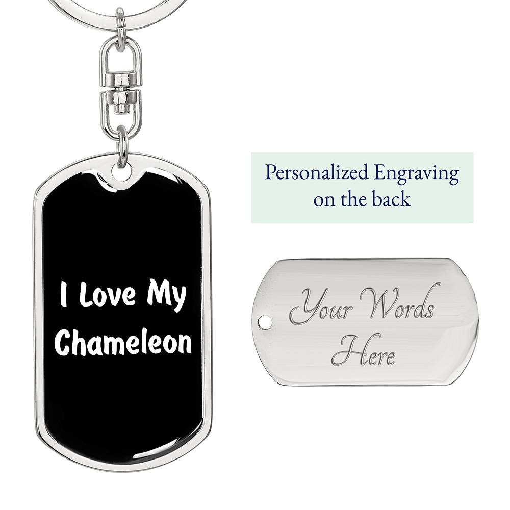 Love My Chameleon v3 - Luxury Dog Tag Keychain