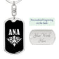 Ana v03a - Luxury Dog Tag Keychain