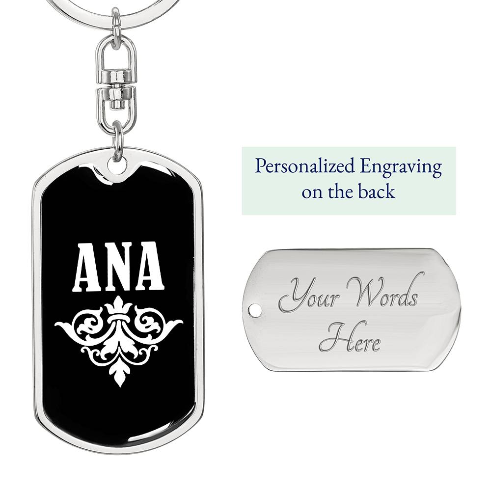 Ana v03a - Luxury Dog Tag Keychain