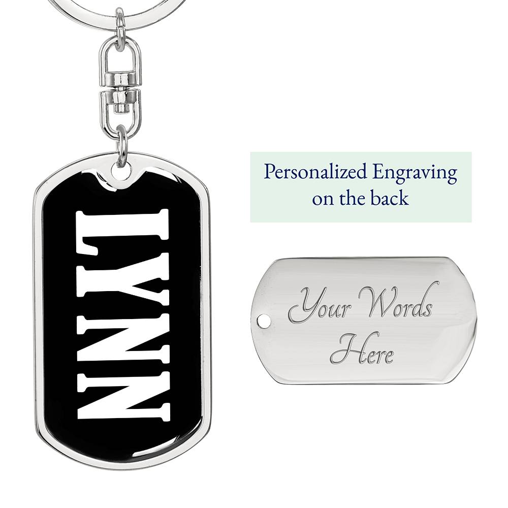 Lynn v01w - Luxury Dog Tag Keychain