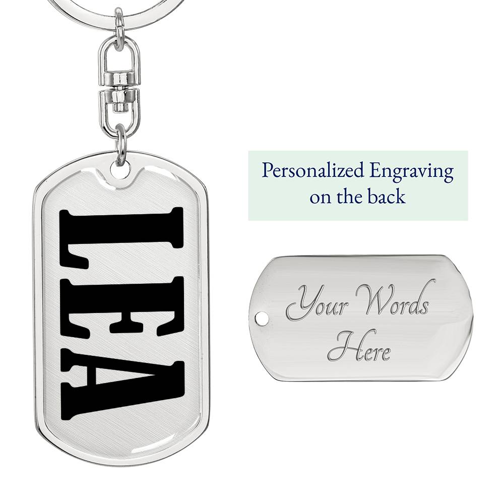Lea v01 - Luxury Dog Tag Keychain