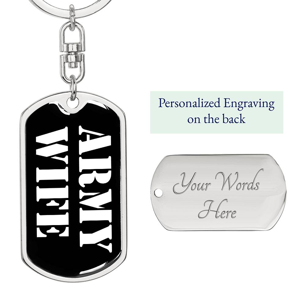 Army Wife v3 - Luxury Dog Tag Keychain