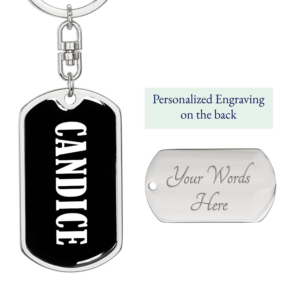 Candice v01w - Luxury Dog Tag Keychain