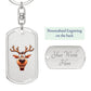 Funny Reindeer Face 03 - Luxury Dog Tag Keychain