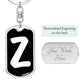Initial Z v3b - Luxury Dog Tag Keychain