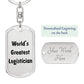 World's Greatest Logistician - Luxury Dog Tag Keychain