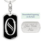 Initial O v001-12 - Luxury Dog Tag Keychain