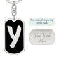 Initial Y v2b - Luxury Dog Tag Keychain