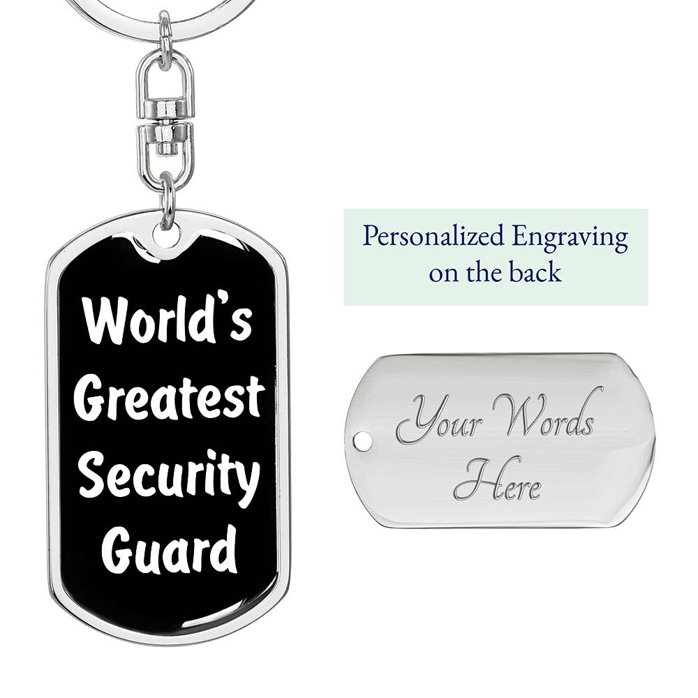 World's Greatest Security Guard v3 - Luxury Dog Tag Keychain