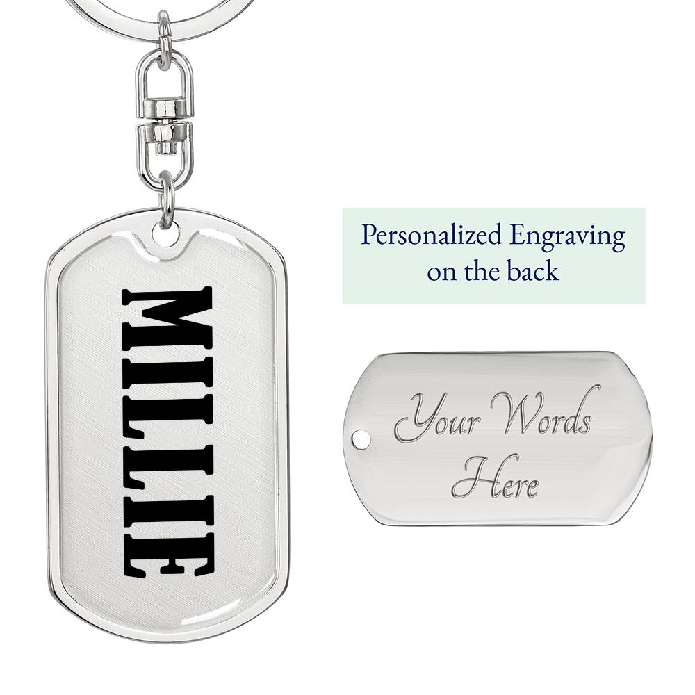 Millie v01 - Luxury Dog Tag Keychain