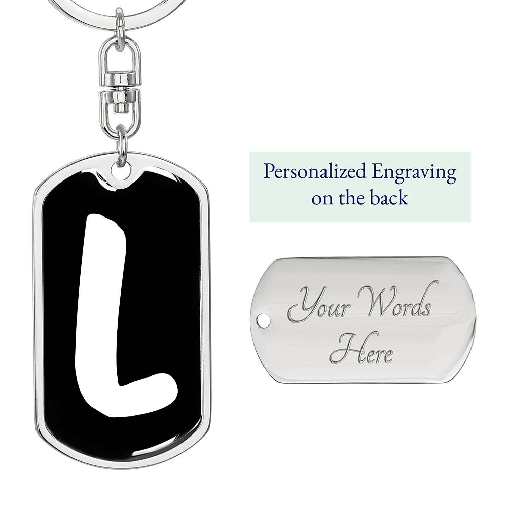 Initial L v3b - Luxury Dog Tag Keychain