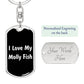 Love My Molly Fish v3 - Luxury Dog Tag Keychain