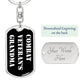Combat Veteran's Grandma v3 - Luxury Dog Tag Keychain