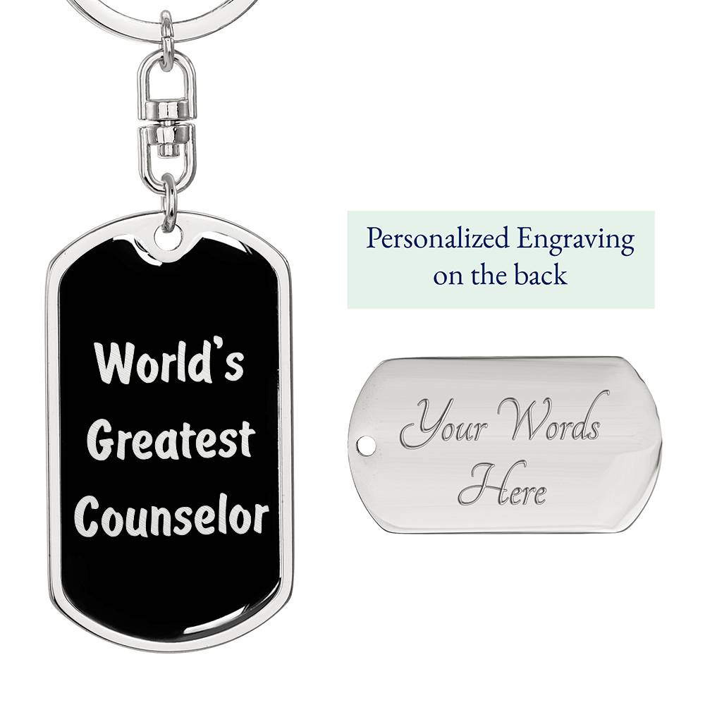 World's Greatest Counselor v2 - Luxury Dog Tag Keychain