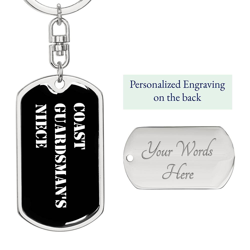 Coast Guardsman's Niece v3 - Luxury Dog Tag Keychain