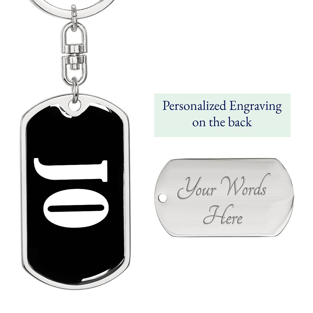 Jo v01w - Luxury Dog Tag Keychain