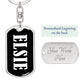 Elsie v01w - Luxury Dog Tag Keychain