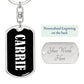 Carrie v01w - Luxury Dog Tag Keychain