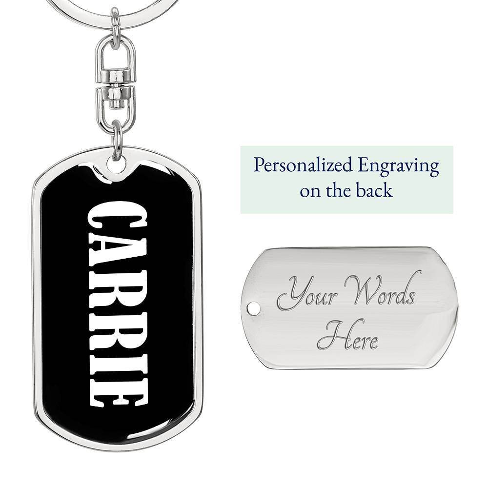 Carrie v01w - Luxury Dog Tag Keychain