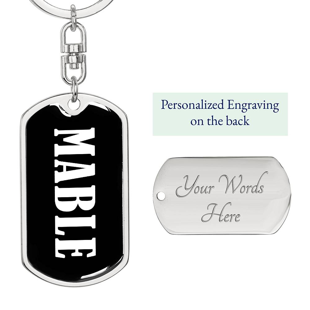 Mable v01w - Luxury Dog Tag Keychain