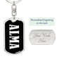 Alma v01w - Luxury Dog Tag Keychain